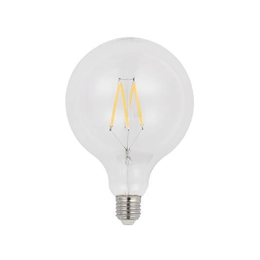 LED bulb E27 8 W 2,700 K G125 globe filament clear