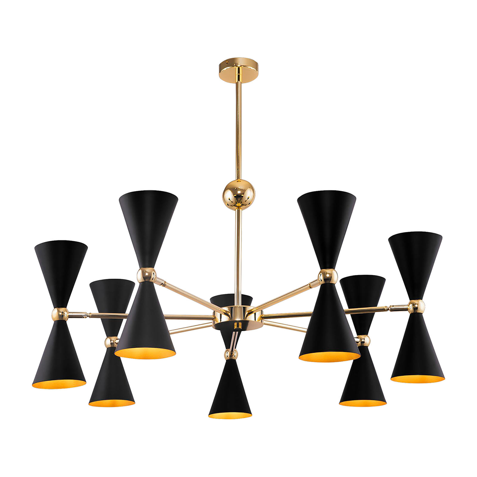 Maytoni Vesper suspension à 14 lampes noir/doré
