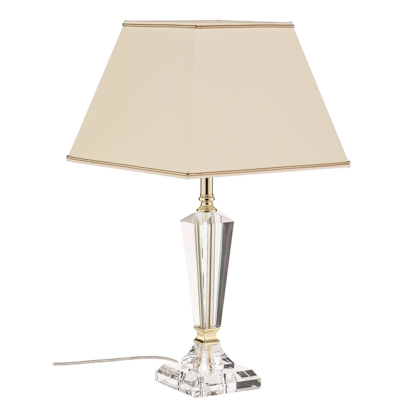Tafellamp Veronique, voet smal, crème/goud
