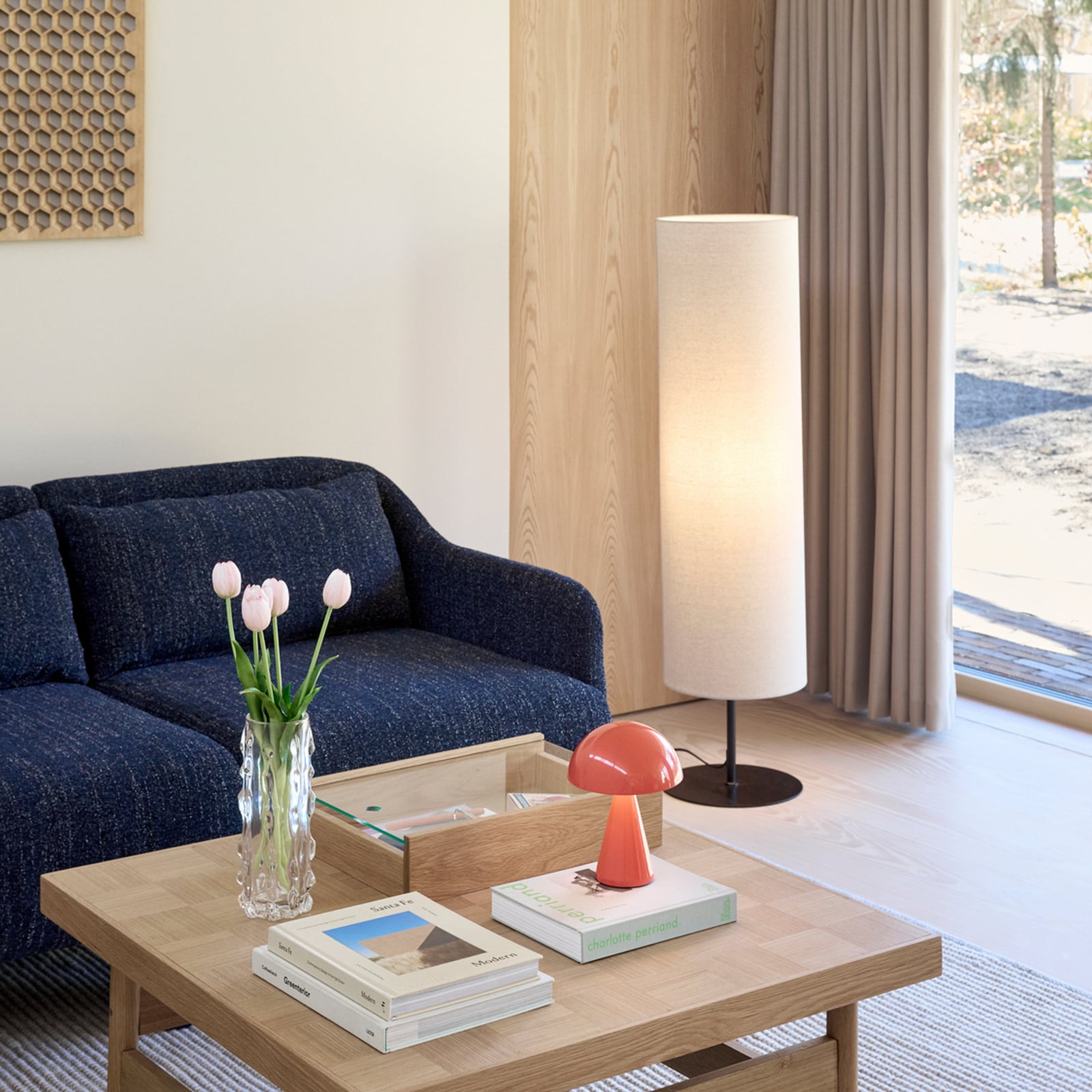 Sable Stehlampe, sandfarben, Höhe 120 cm, Textil - HÜBSCH Sable Stehlampe, sandfarben, Höhe 120 cm, Textil - HÜBSCH