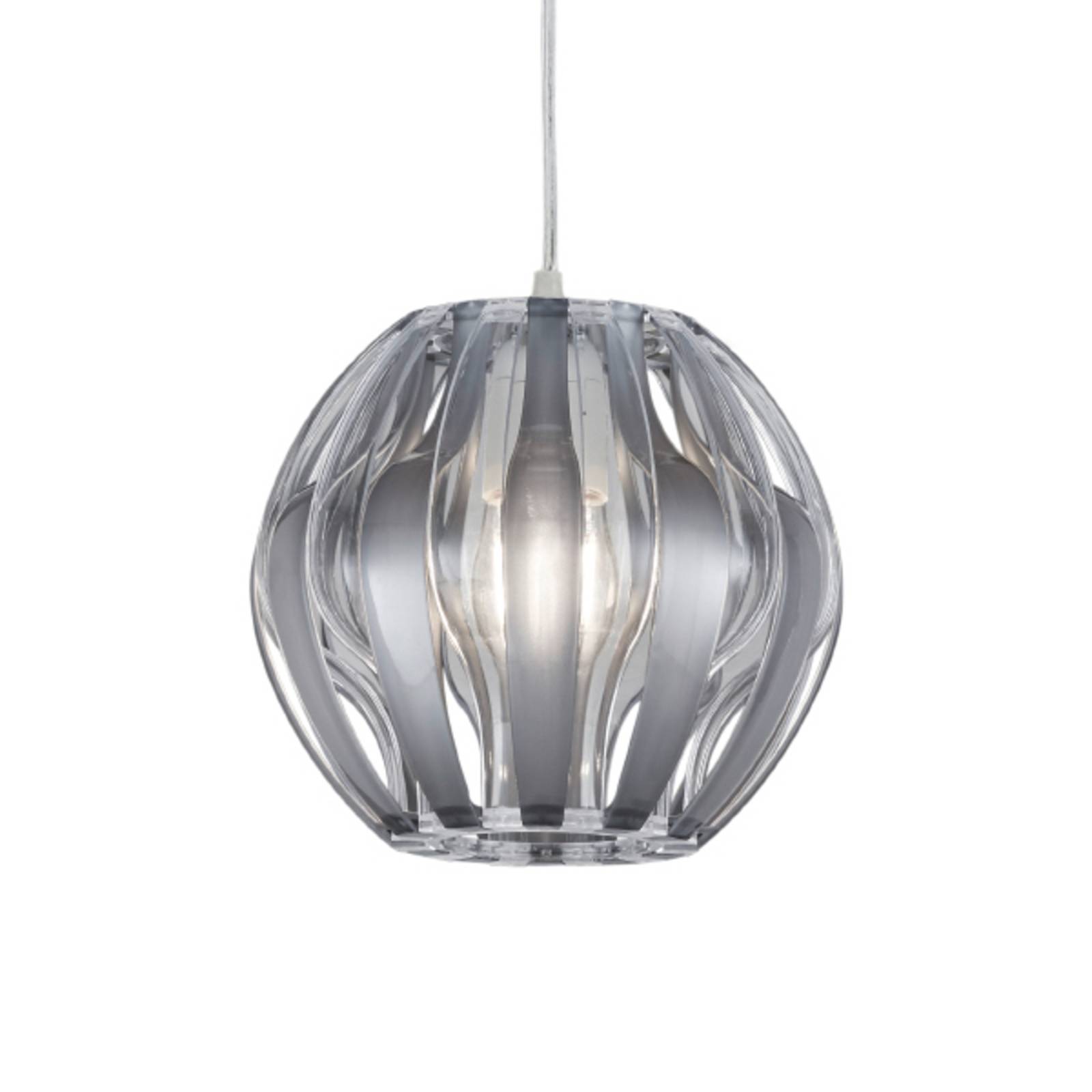 Kulista lampa wisząca Pumpkin ze srebrnymi elem.