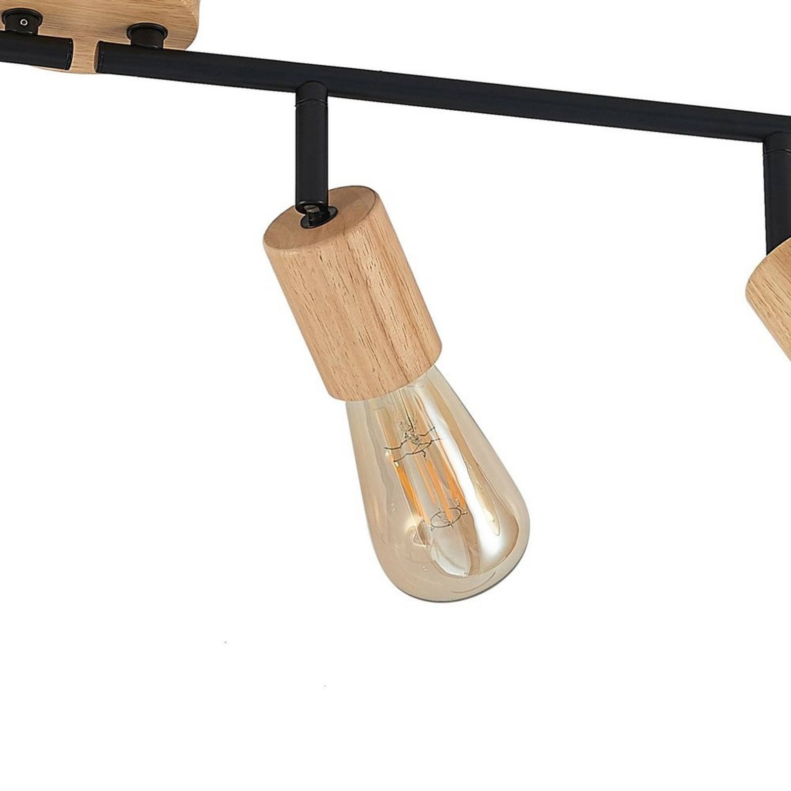 Magniva 4 Stropna lampa Drvo/Crna - Lindby