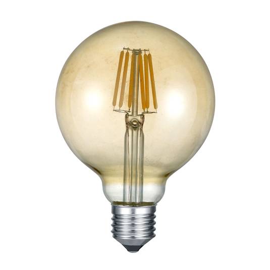 LED stiklinė lempa E27 6W 2700K gintaro spalvos