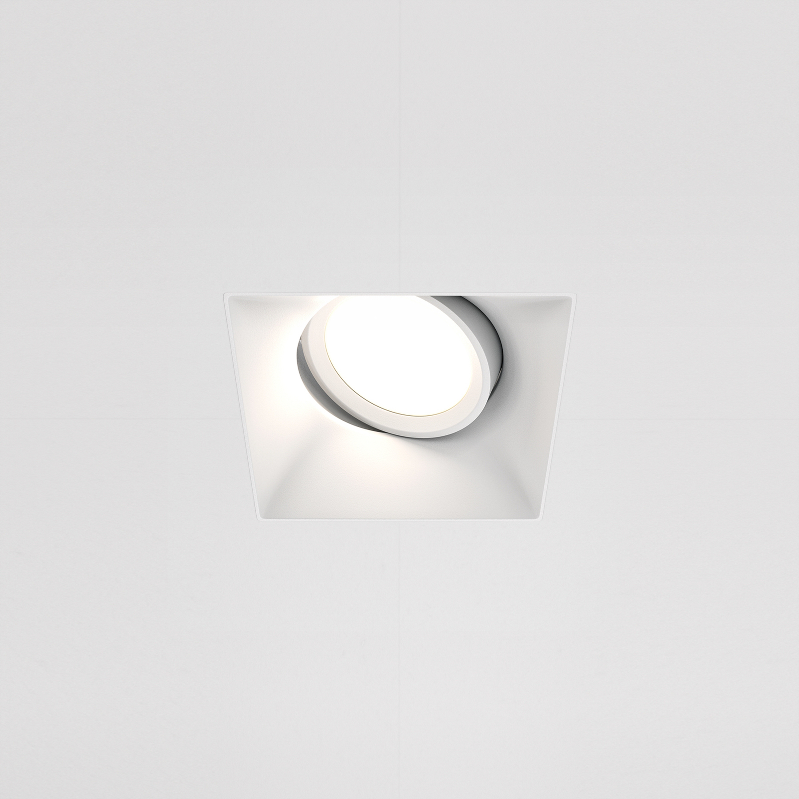Maytoni Dot recessed light, angular, white