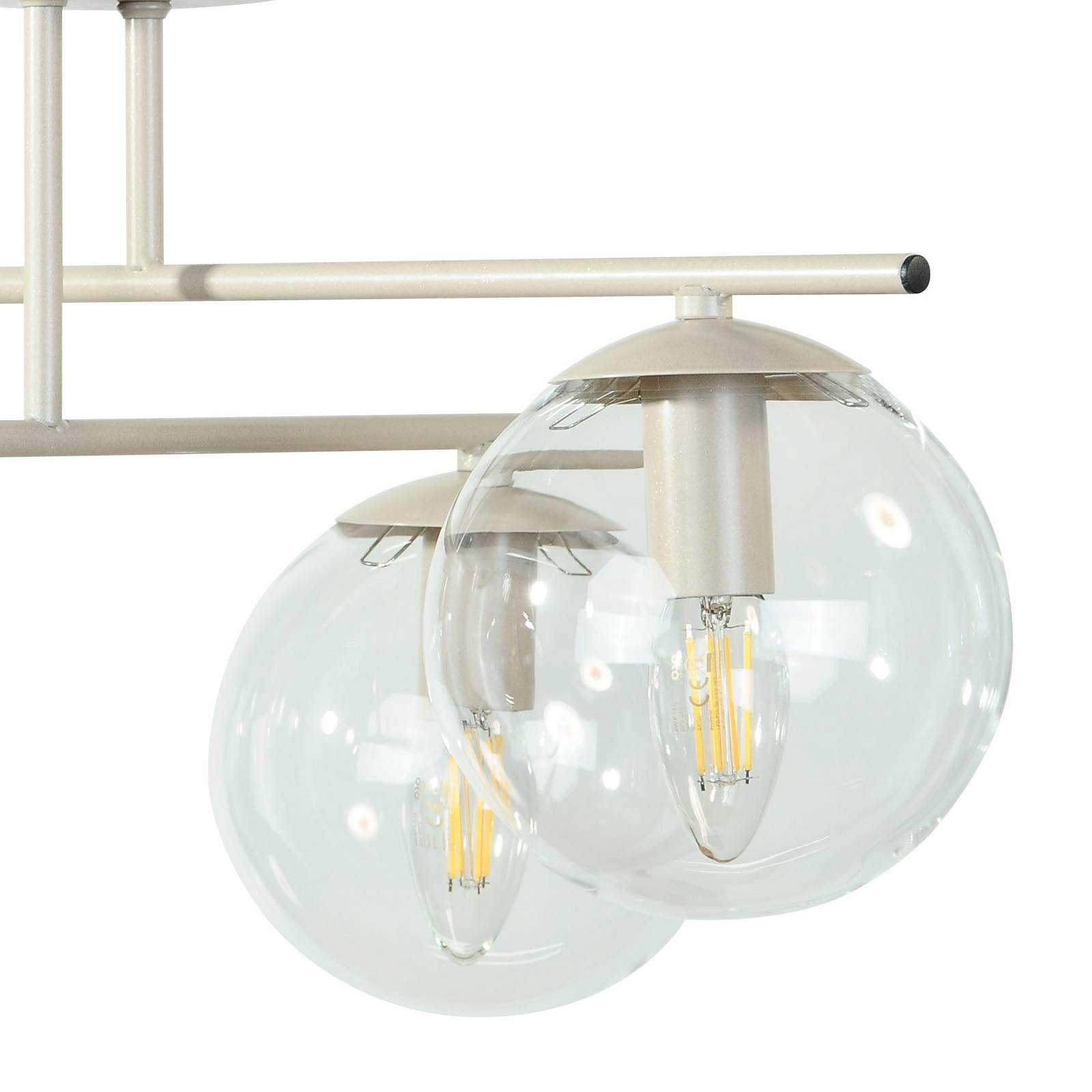 Deckenleuchte Zoe, beige, Länge 51 cm, Glas, 4-flammig, E14 günstig online kaufen