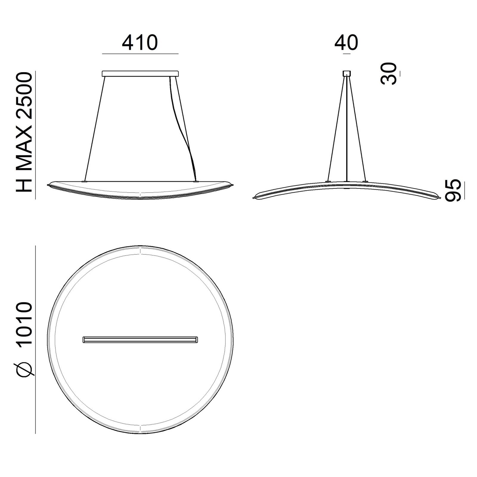 Derby LED piekaramā lampa ar tumšās gaismas filtru