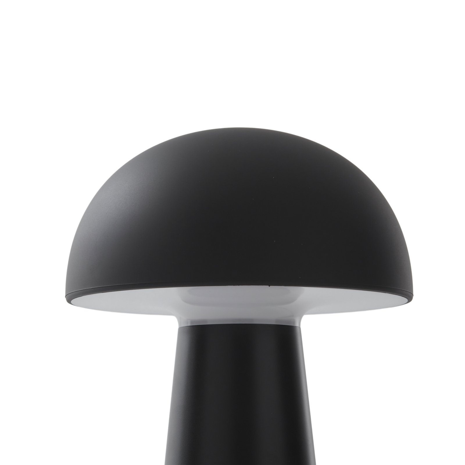 Lindby LED rechargeable table lamp Zyre, black, IP44, touch dimmer