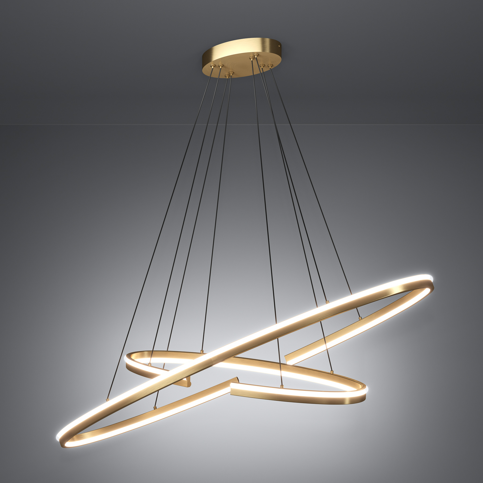 Suspension LED Bogado, dorée, 120 cm, à intensité variable - Stars of Light