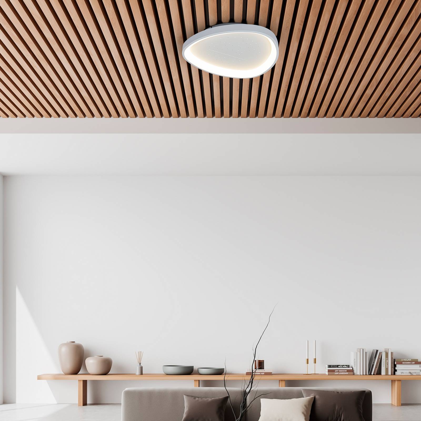 LED-Deckenleuchte Argesa, Ø 42 cm, weiß, CCT, Fernbedienung günstig online kaufen