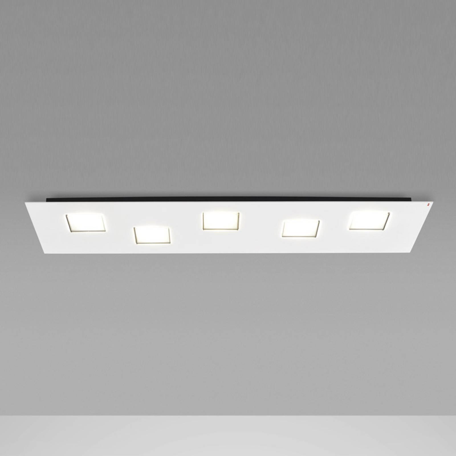 Fabbian Plafonnier LED long Quarter en blanc