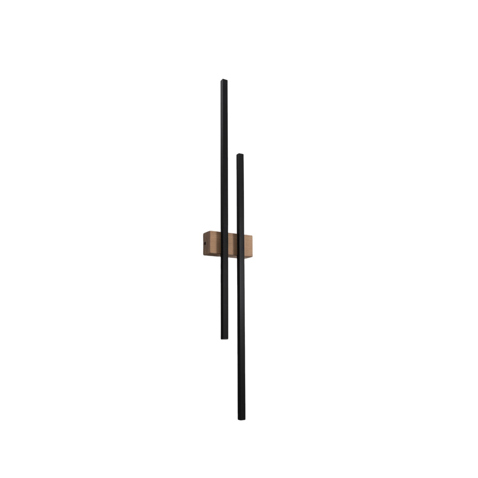 LED-Wandleuchte Flash, schwarz/kiefer, Höhe 90 cm, 2-flammig