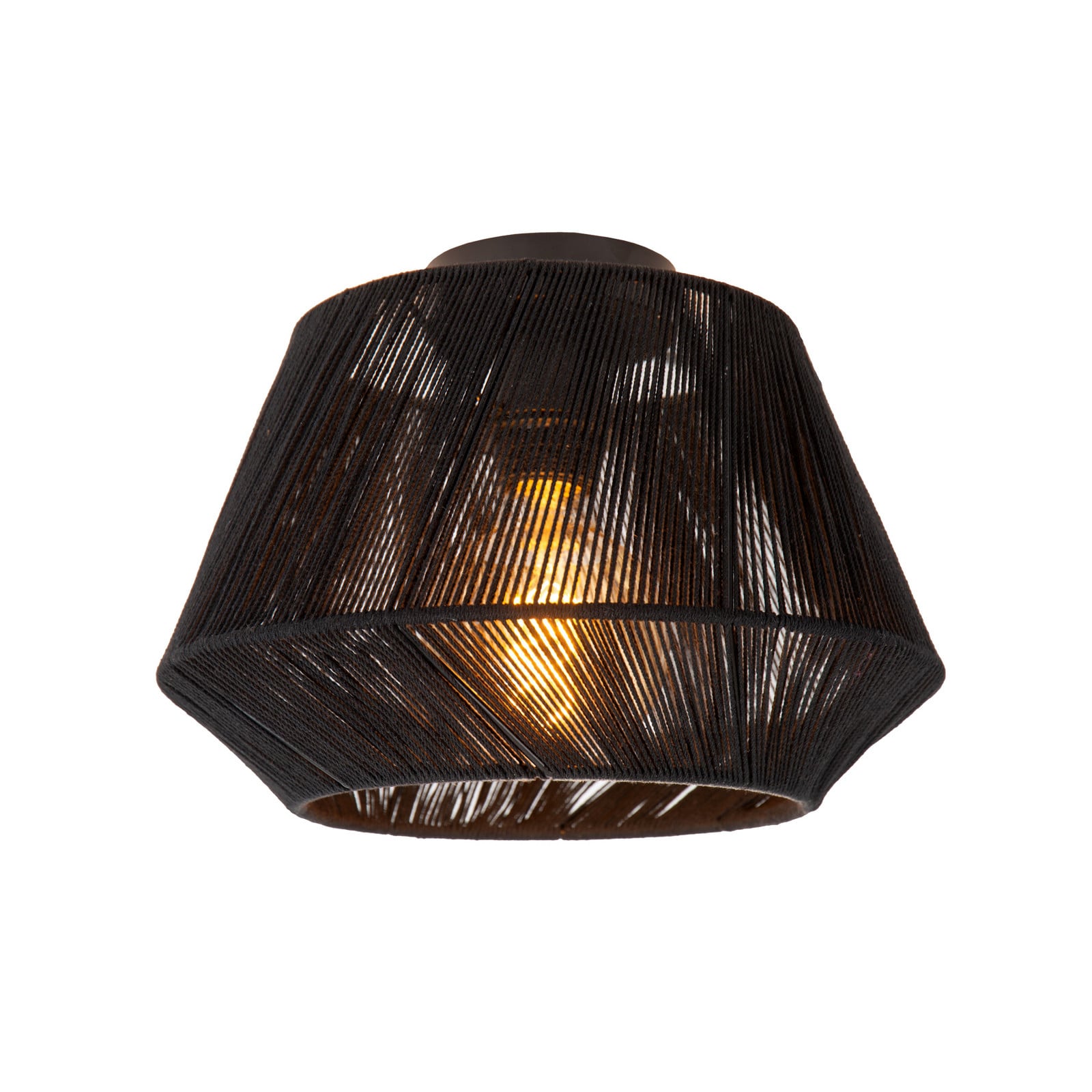Lucide Plafonieră Jessica negru Ø 30 cm bumbac - Camera de zi / sufragerie - Țesătură / Textil