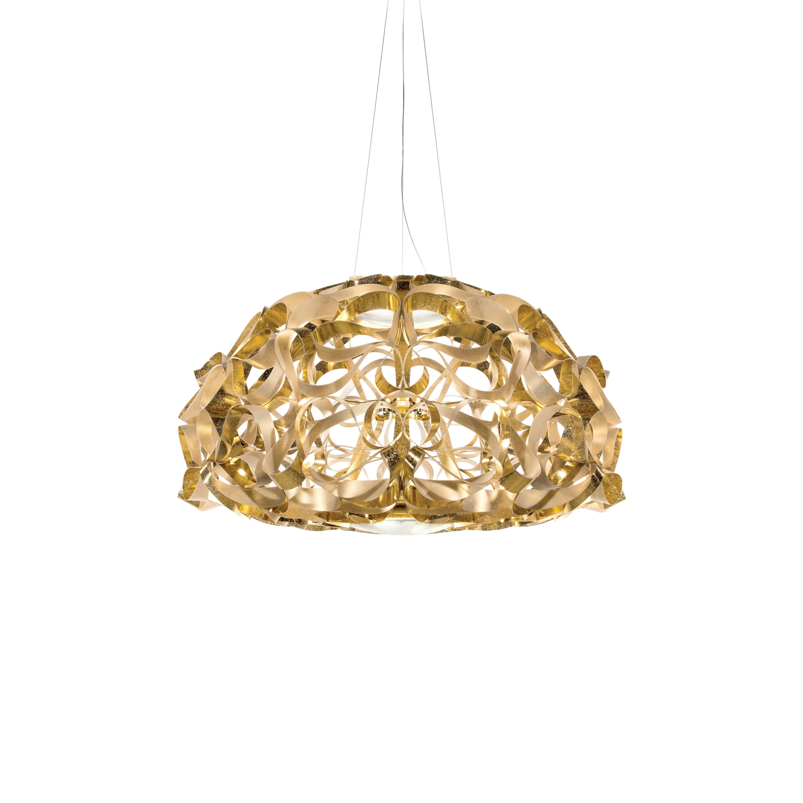 Slamp Quantica hanging light, gold-coloured, Ø 120 cm