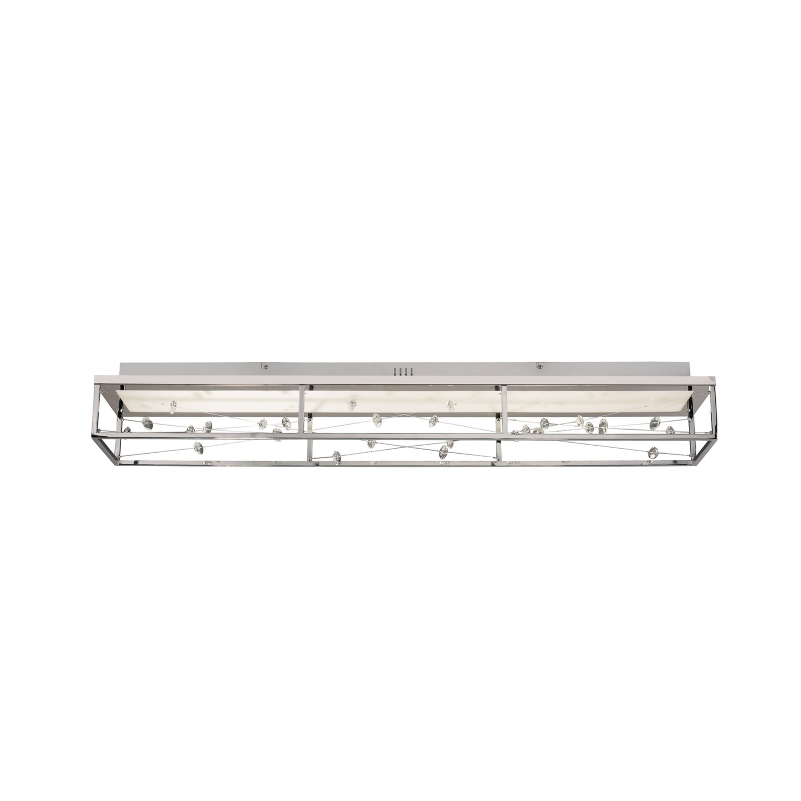LED lubų šviestuvas „SKINA“, chromas, 112 cm, CCT, reguliuojamas nuotolinio