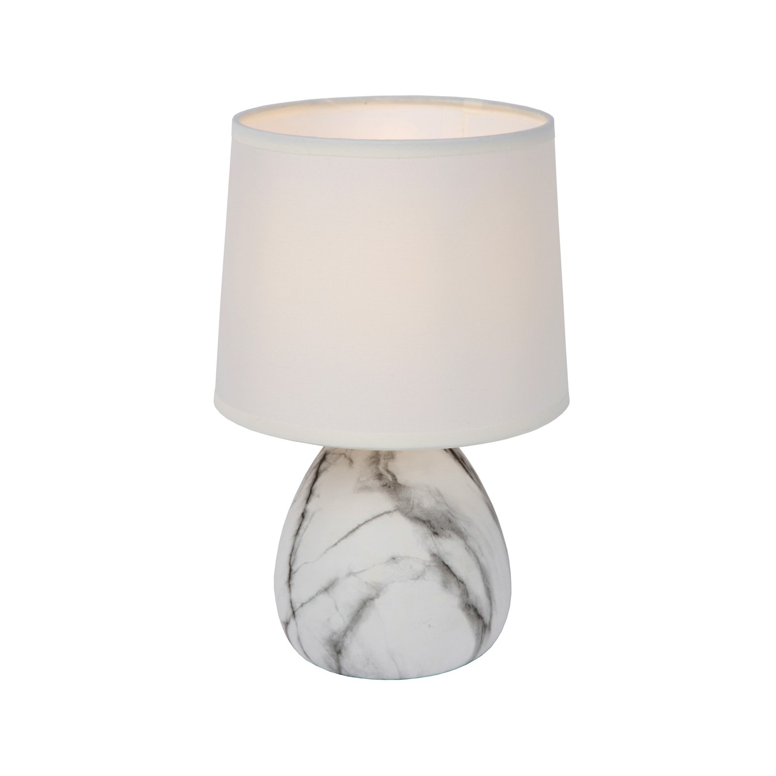 Lámpara de mesa Marmo con pie de cerámica, blanco
