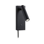 Hulda LED Zidna lampa USB C 3-step Dim. Mat Crna - Paulmann