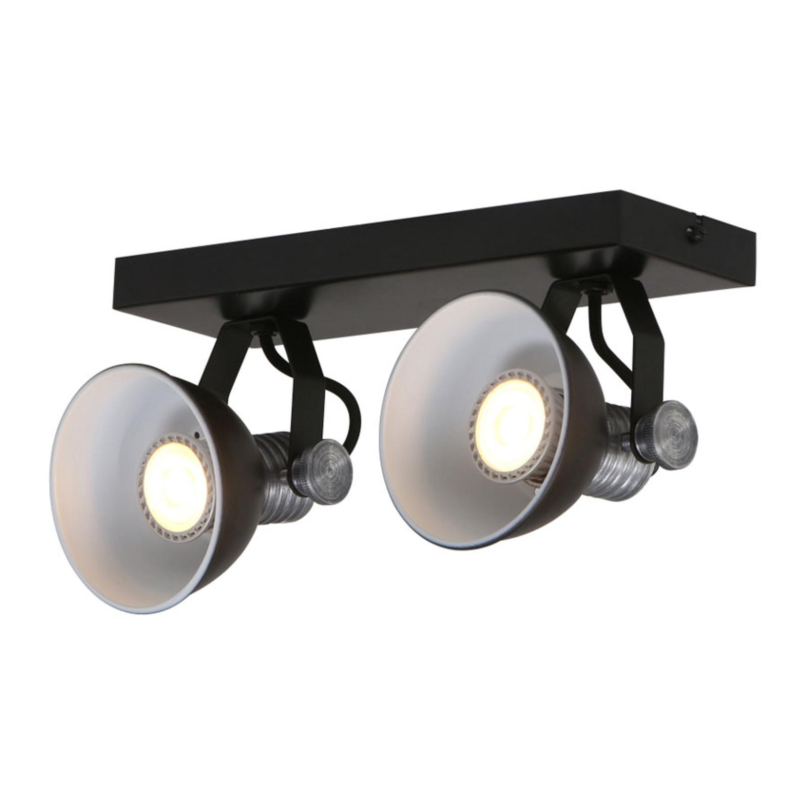 Spot pour plafond LED Brooklyn 2 lampes, noir