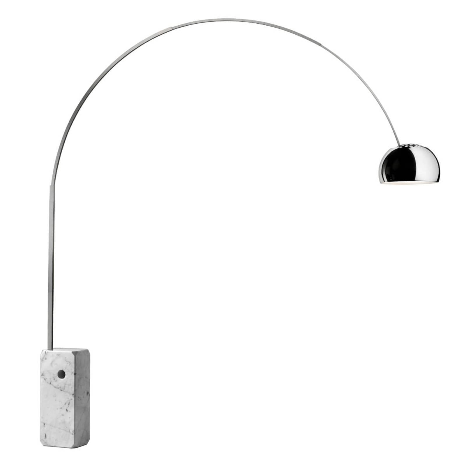 FLOS Bogen-Stehleuchte Arco, chrom, Höhe 240 cm, E27