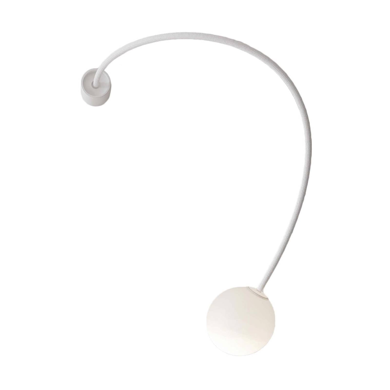 Karman Wandlampe Moony, weiß, Ø 15 cm, Ausladung 100 cm Glas