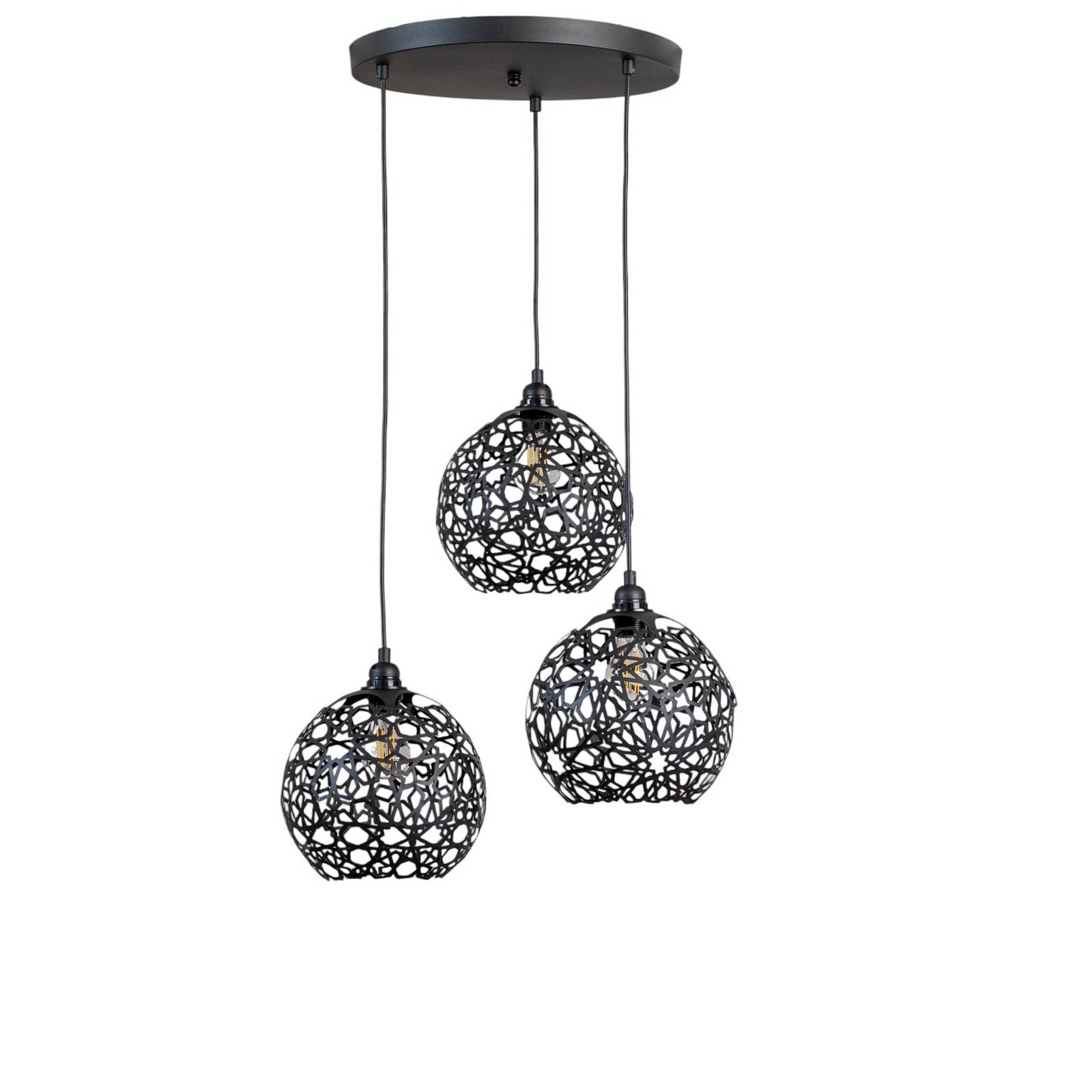 Hängelampe Fellini MR-787 3-flg. Rondell schwarz