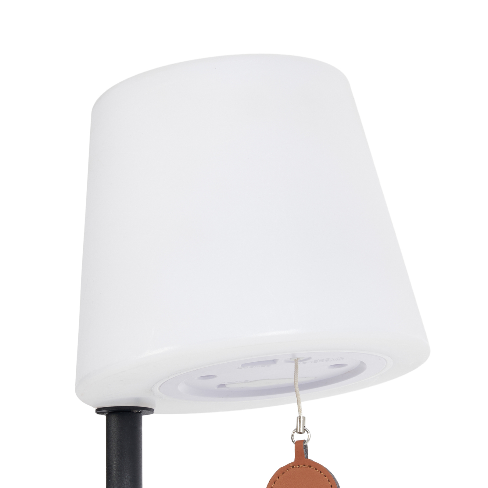 Lindby LED-es újratölthető asztali lámpa Tyrian, fekete/fehér, vas, IP65
