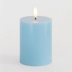 LED-Kerze Sille, blau, Höhe 10 cm, Wachs, Batteriebetrieb