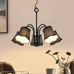 Lucande Binta hanglamp, 5-lamps, zwart
