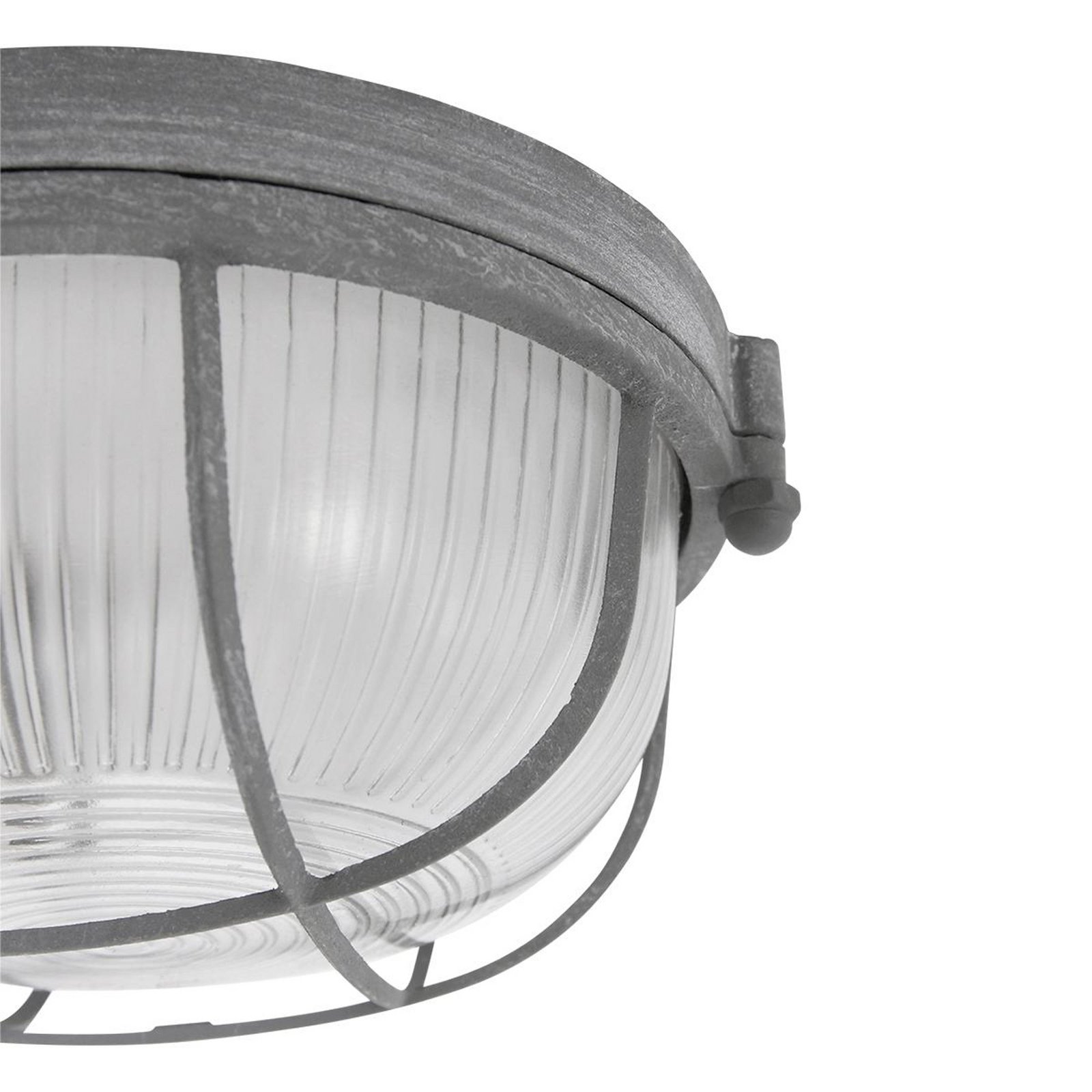 Deckenleuchte Lisanne, grau, Ø 17 cm, Metall, Glas, E27