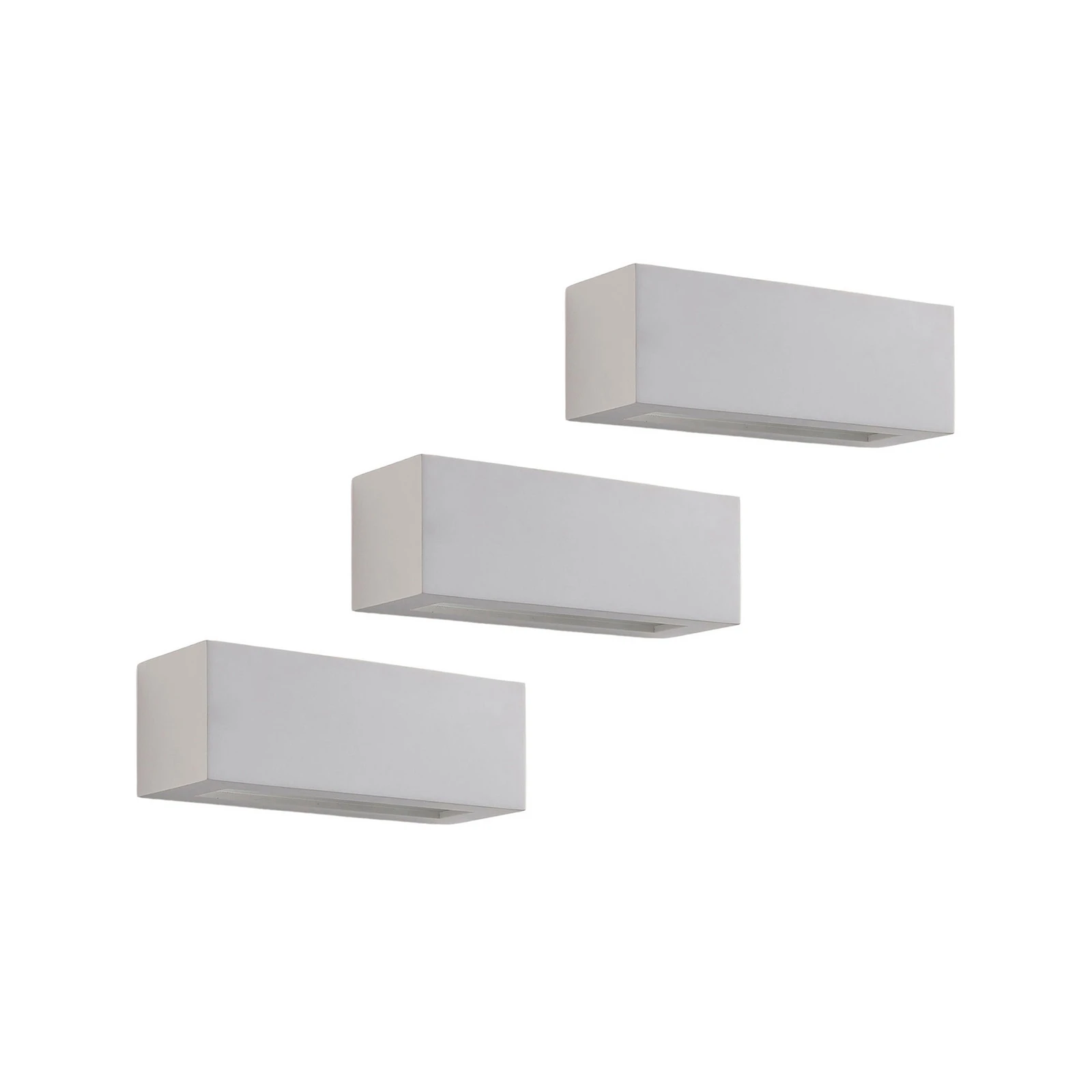 Lindby Wandlampe Tjada, 22 cm, weiß, Gips, G9, bemalbar, 3er