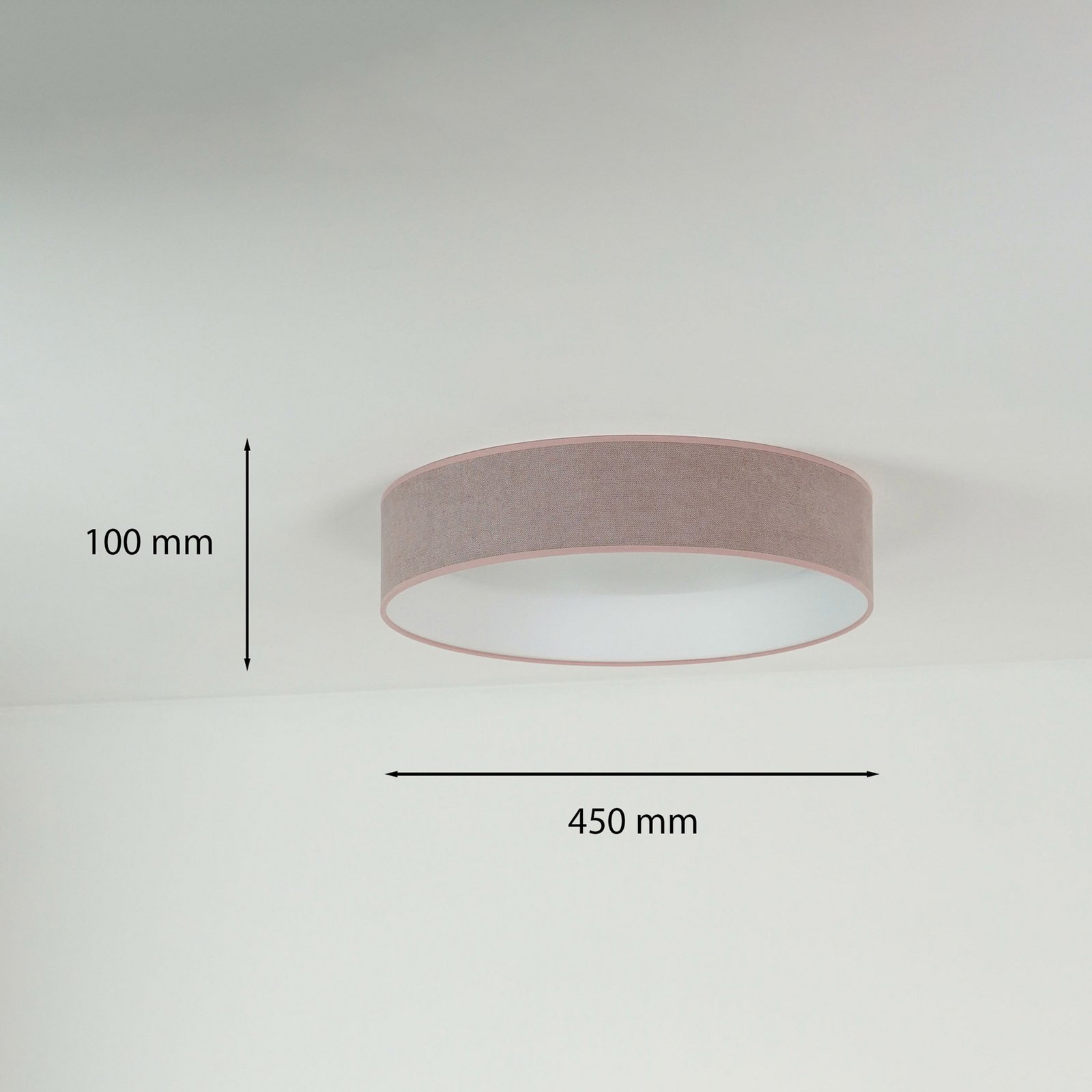 LED-Deckenleuchte Plafond, rosa, Stoff, Ø 45 cm, 3-step-dim