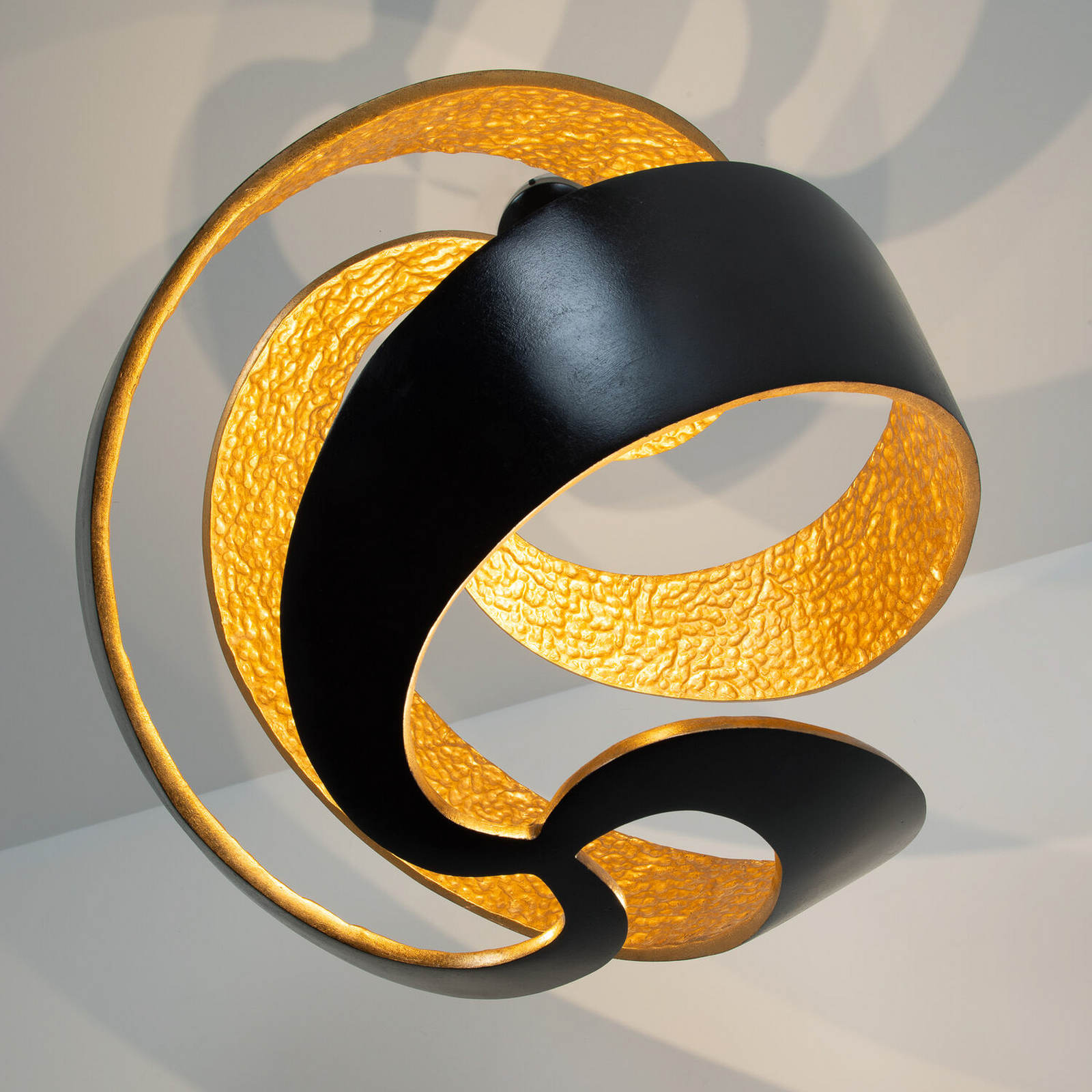 LED hanglamp INFULUCE, zwart/goud, Ø 52 cm, metaal, dimbaar