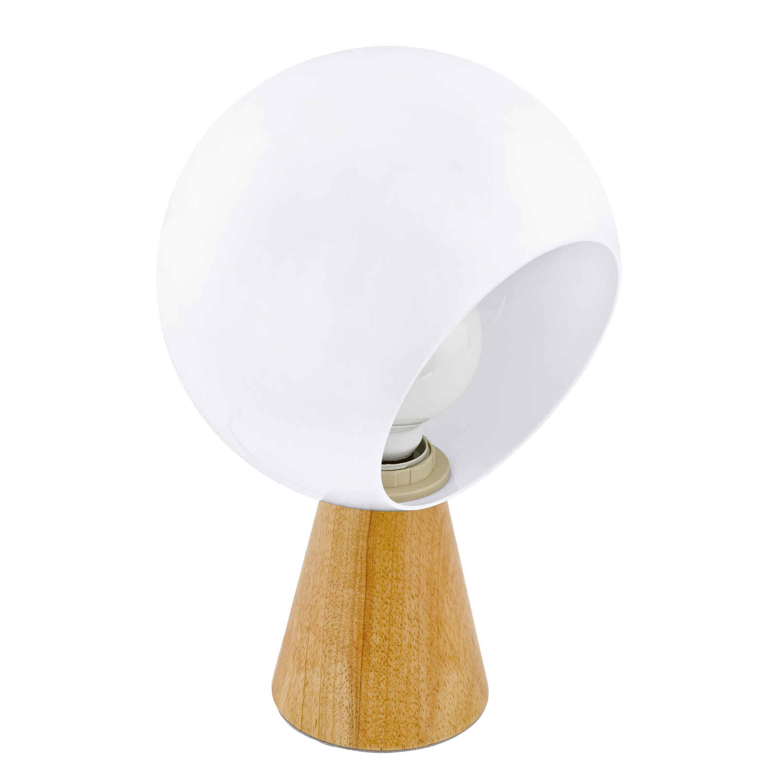 EGLO Mambias table lamp, wooden base, cage lampshade, for Living / Dining Room, wood, plastic, E27, 60 W, energy efficiency: A++, H: 31 cm
