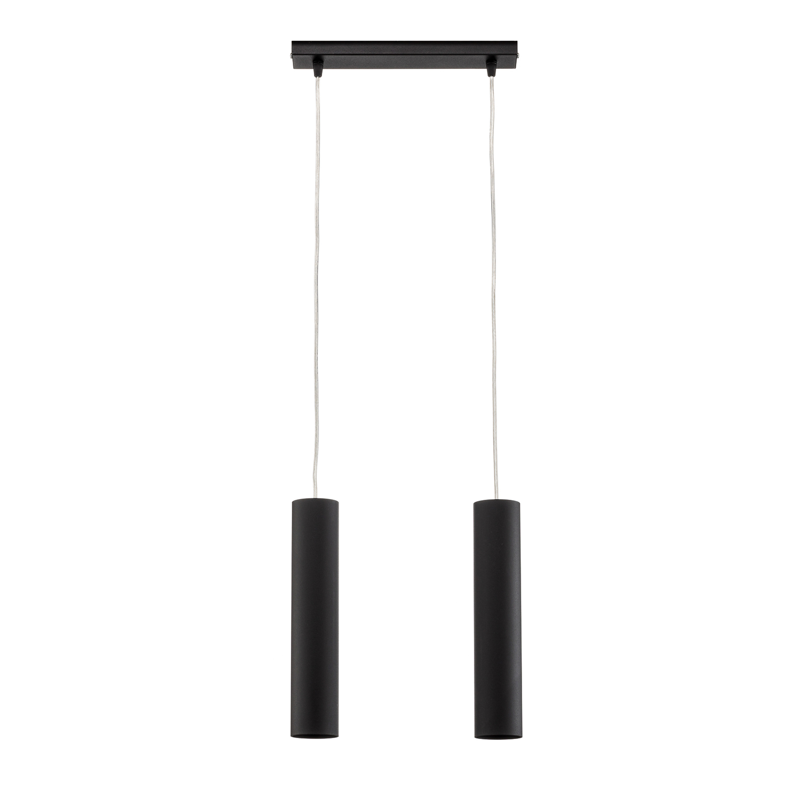 Hanglamp Tube, zwart, 2-lamps