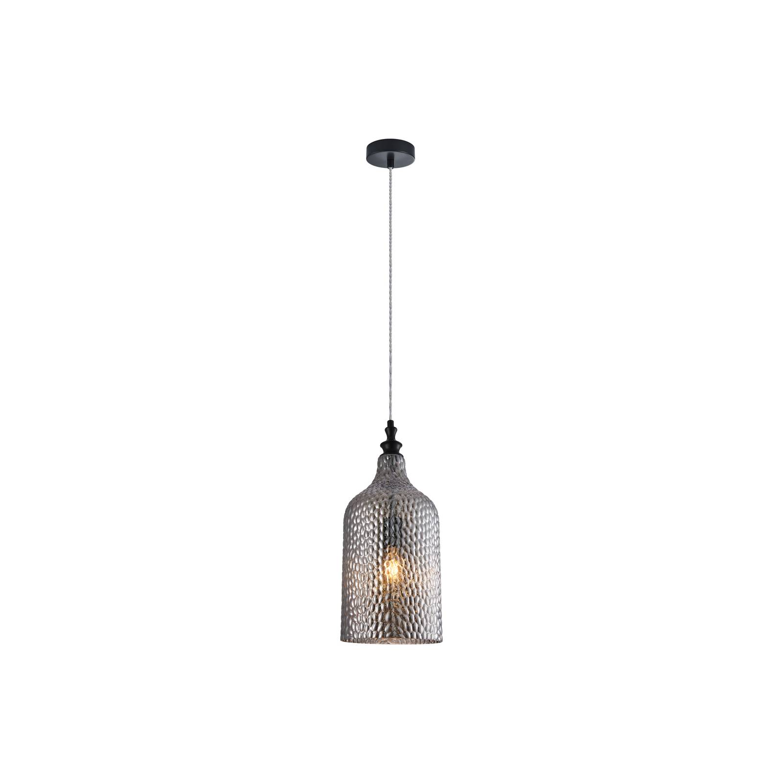 Lindby Drakar suspension à 1 lampe gris fumée