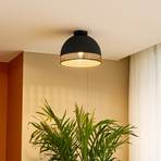Lindby Lonnaris ceiling lamp with rattan, solid