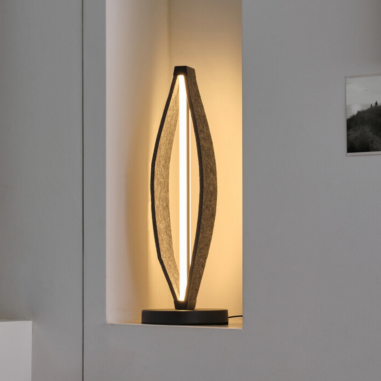 OSRAM LED table lamp Decor Flat Felt grey, felt, 3,000 K
