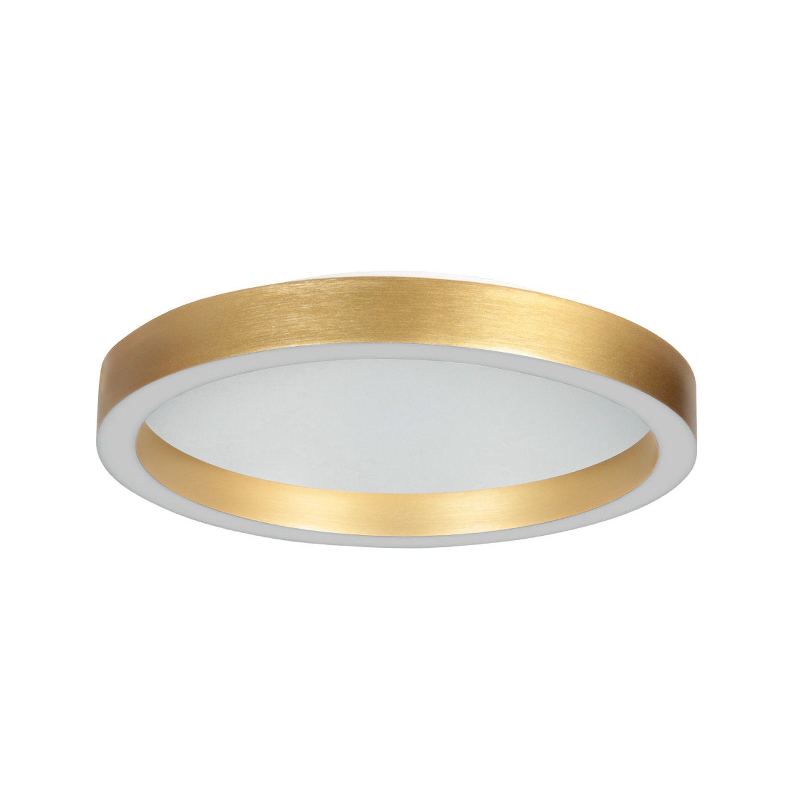 LED-taklampe Ringlux gullfarget, Ø 30 cm, metall, 2700 K