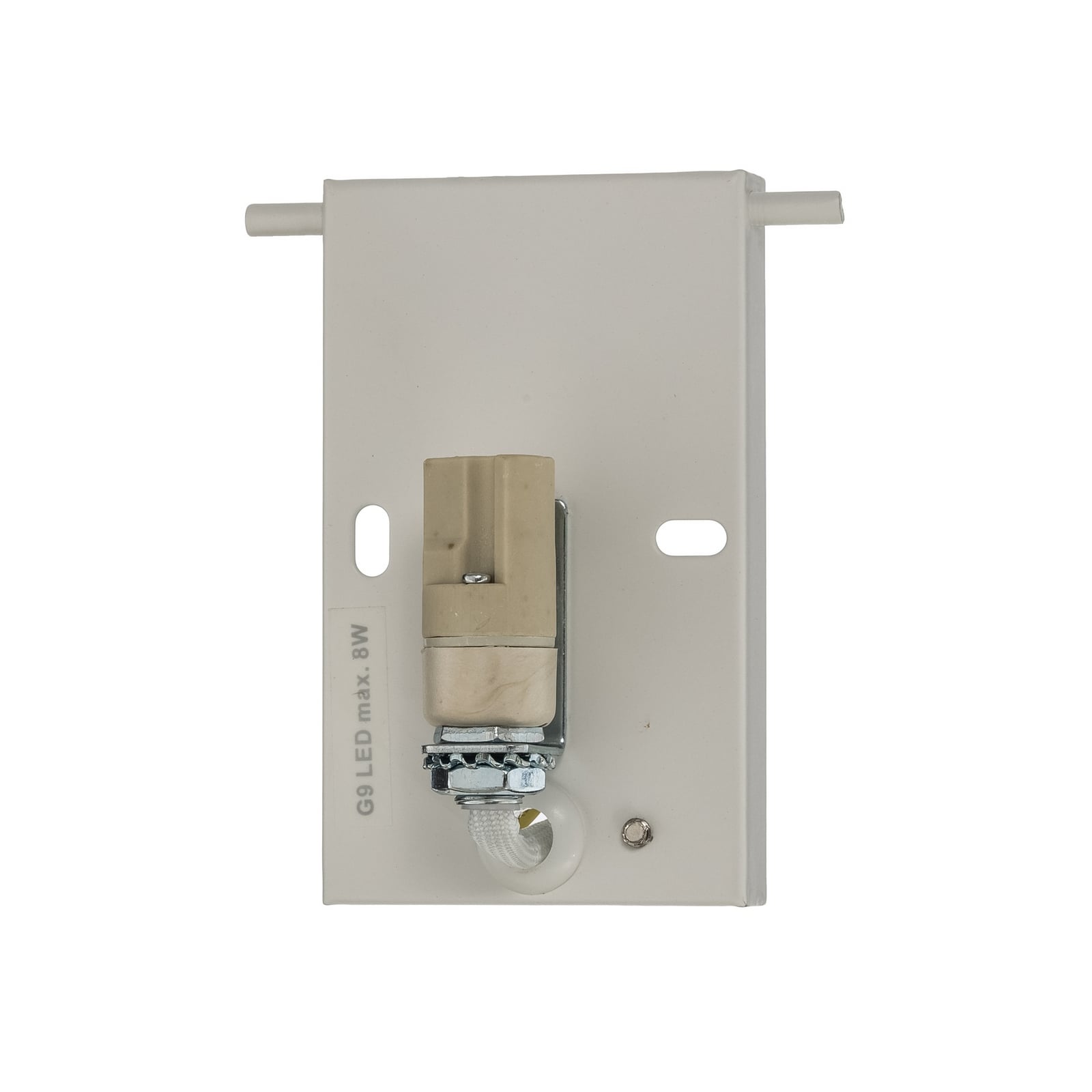 Applique murale Lindby Colja, ronde, hauteur 16 cm, plâtre, blanc
