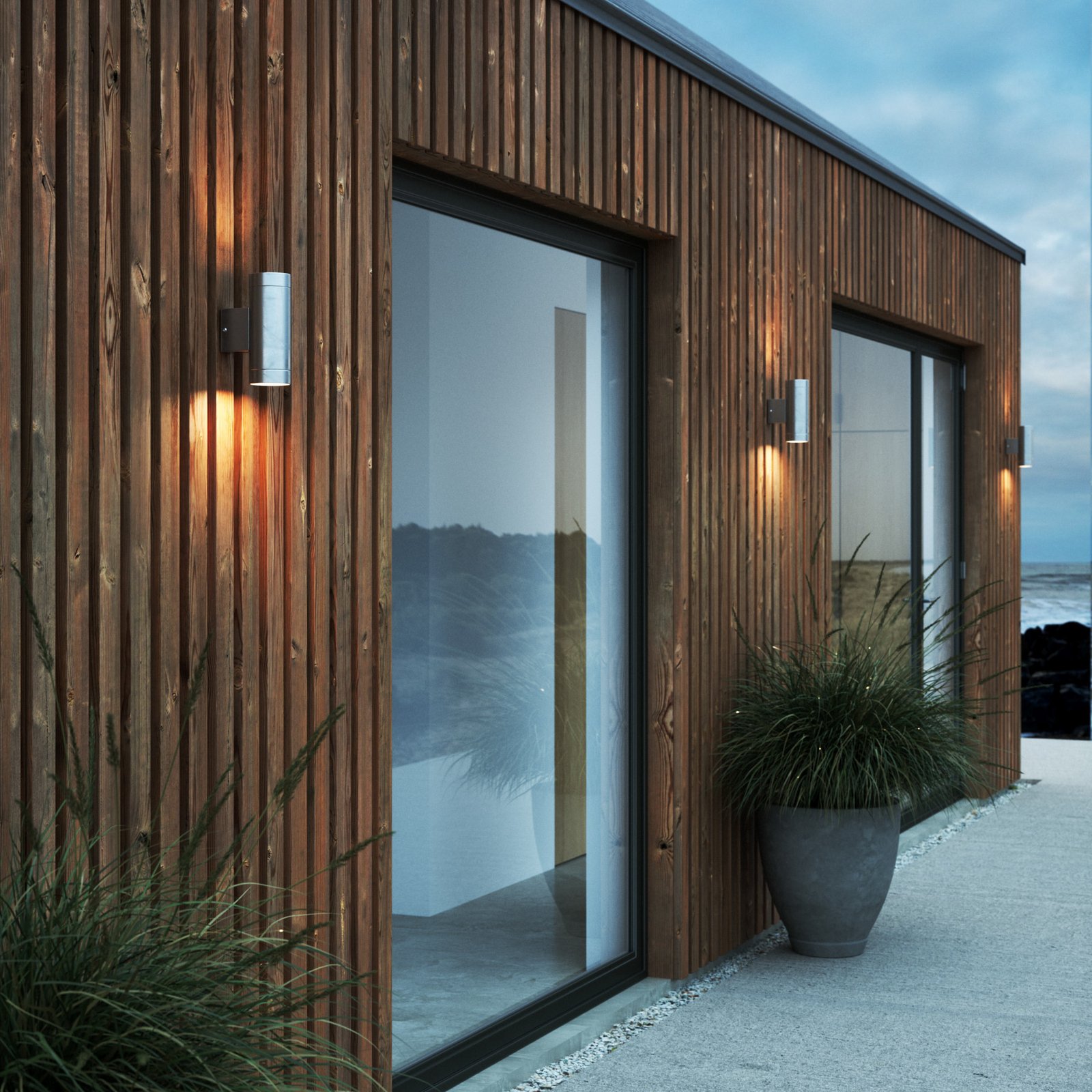 Tin Maxi Double Outdoor Wall Lamp Galvanized Steel- Nordlux