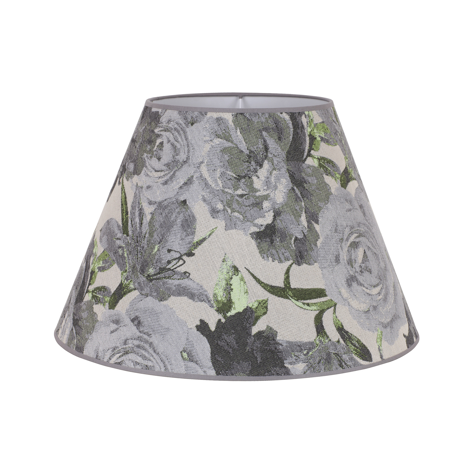 Tienidlo na lampu Sofia 31 cm kvetinový vzor sivá