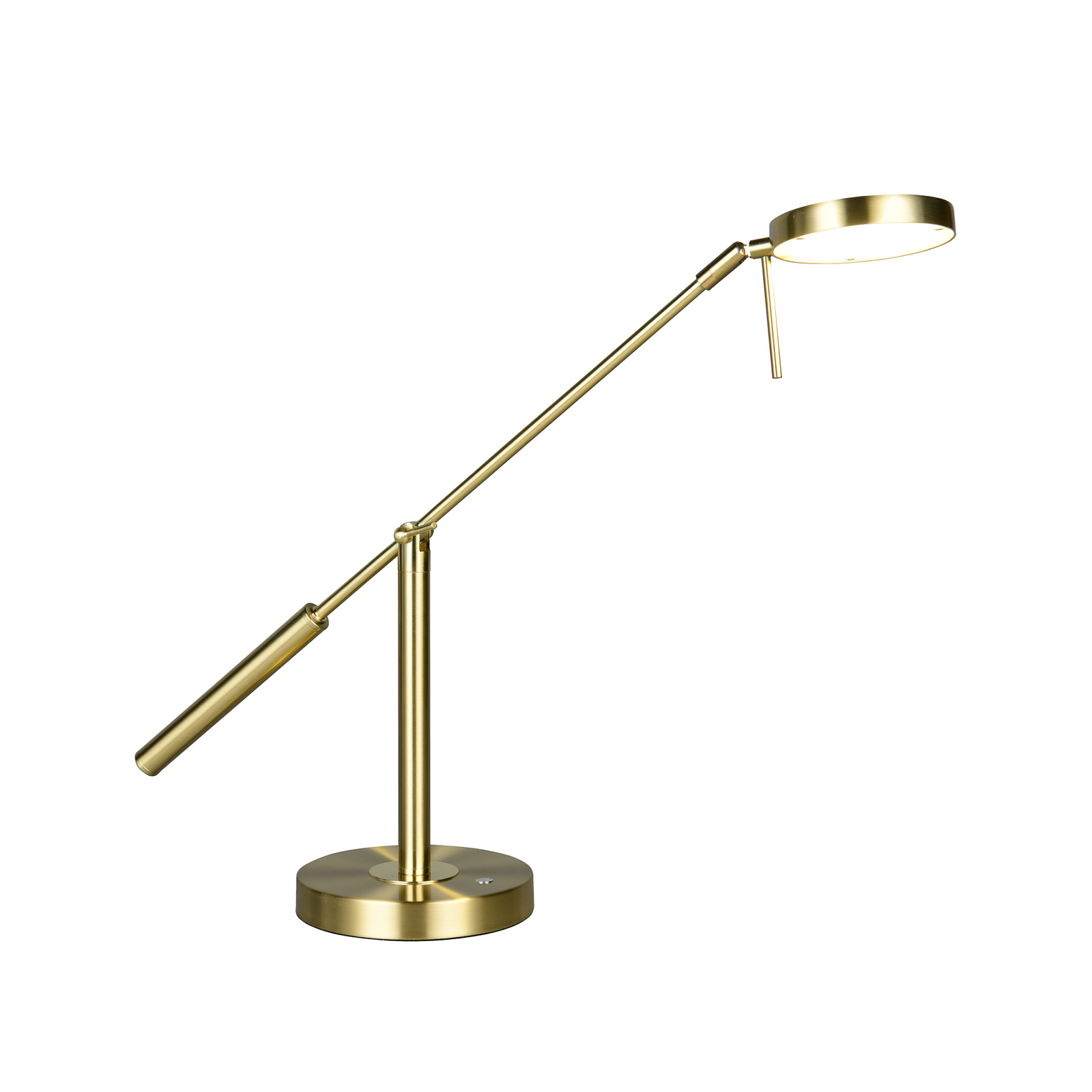 LED stolna lampa Monza, boje mesinga, visina 52 cm, metal