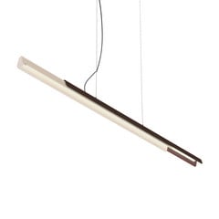 lámpara colgante Dala lineal de kdln, blanco arena/madera, 3000 K, 150 cm