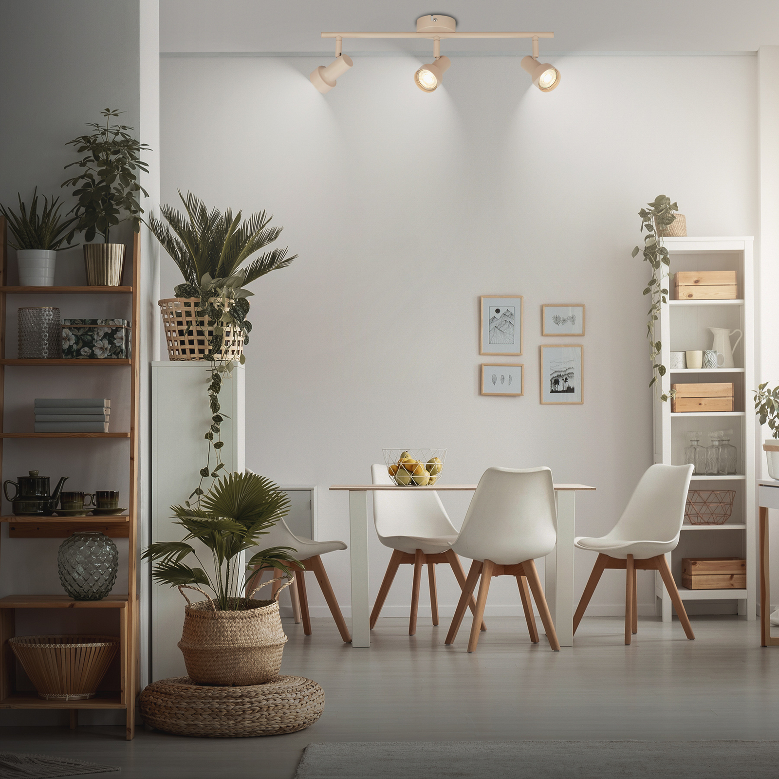 Deckenstrahler Tapp, beige, Länge 48 cm, 3-flg., Metall GU10 Deckenstrahler Tapp, beige, Länge 48 cm, 3-flg., Metall GU10