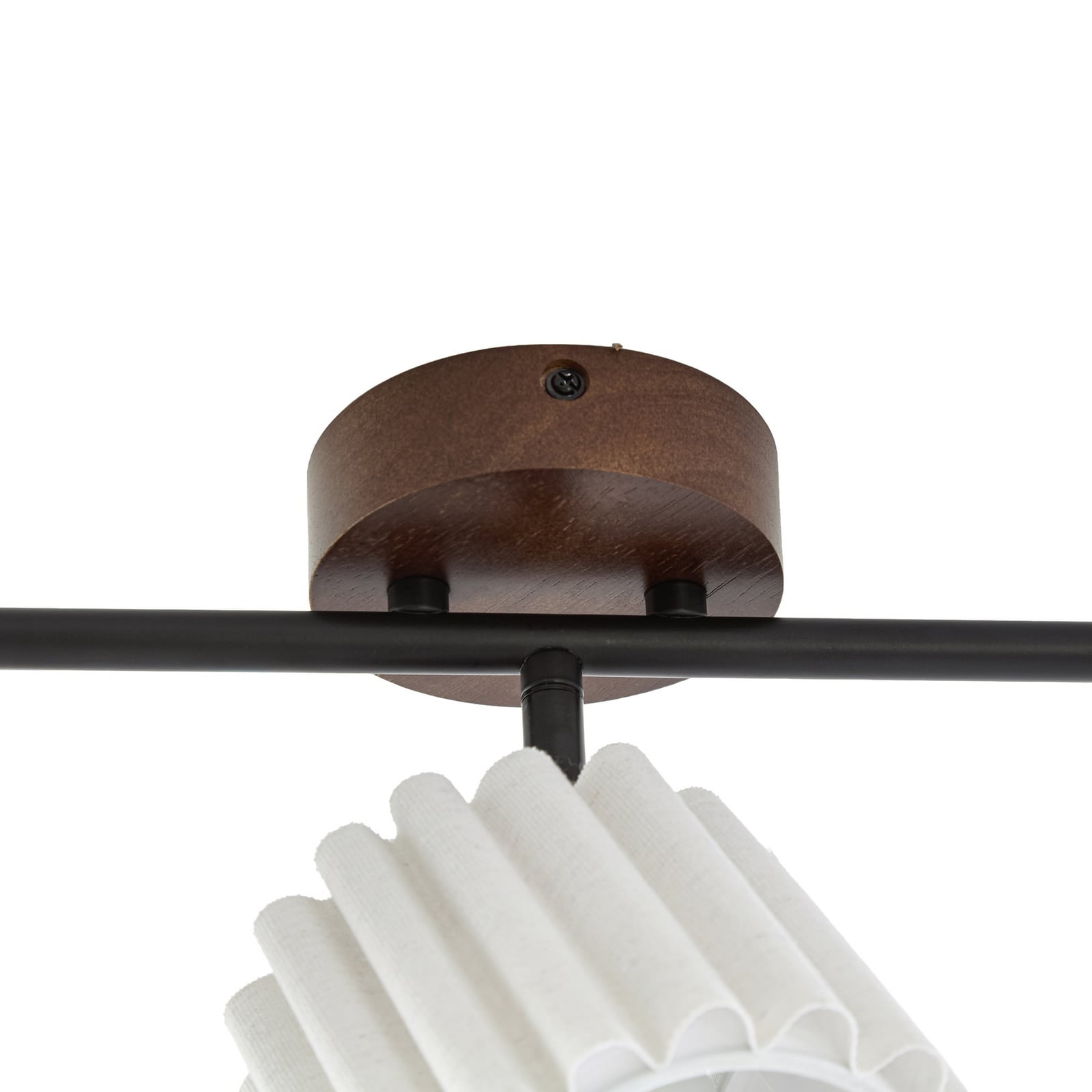Faretto da soffitto Shiloh, noce/beige, a 5 luci, legno di noce - Lindby Faretto da soffitto Shiloh, noce/beige, a 5 luci, legno di noce - Lindby