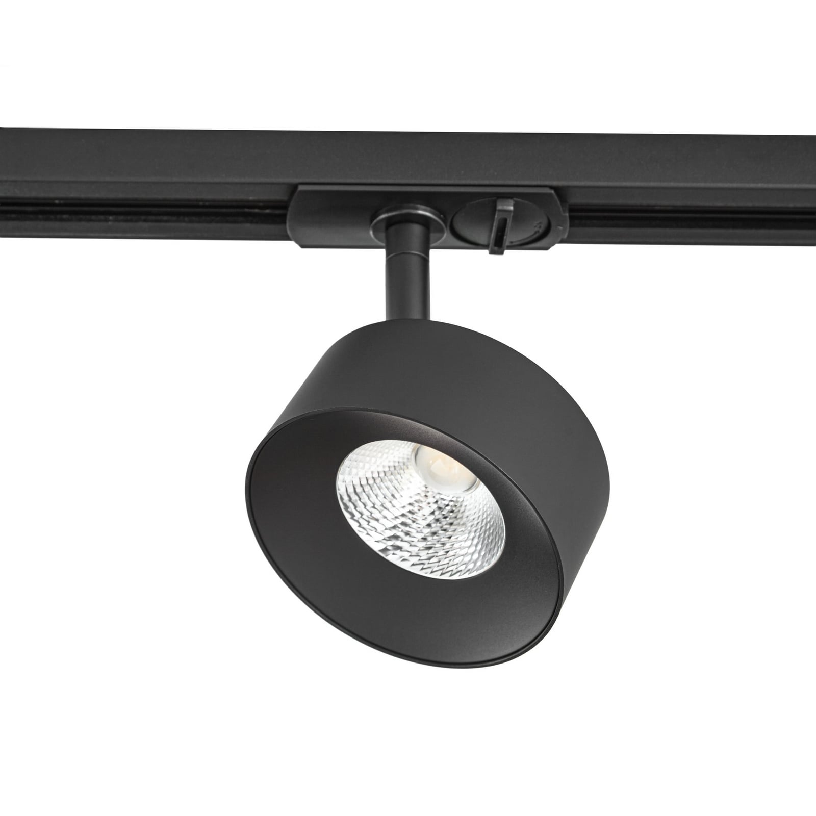 Lindby LED-skinnespot Linaro, sort, Ø 9,5 cm, 3.000 K