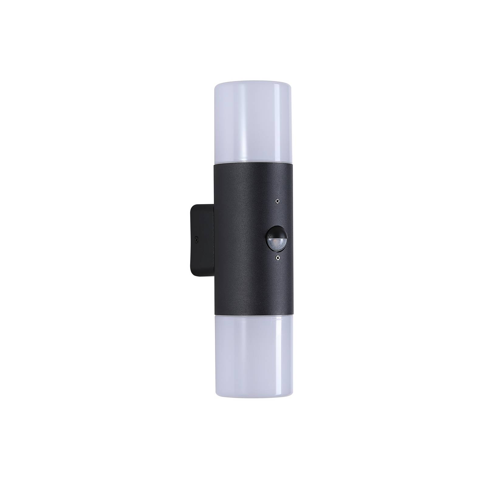 Außenwandlampe Cannes, Höhe 30 cm, schwarz/weiß 2-fl. Sensor