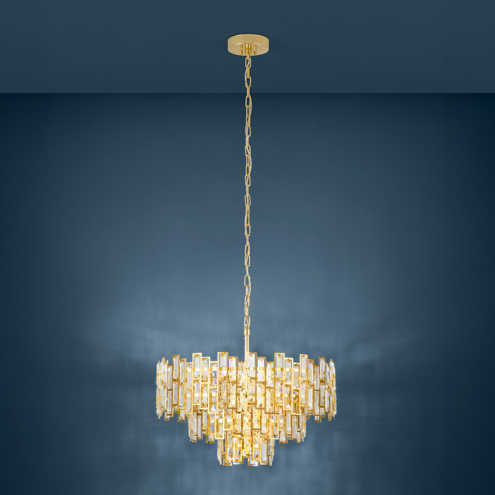 Suspension Calmeilles, laiton, Ø 63 cm, verre - Stars of Light