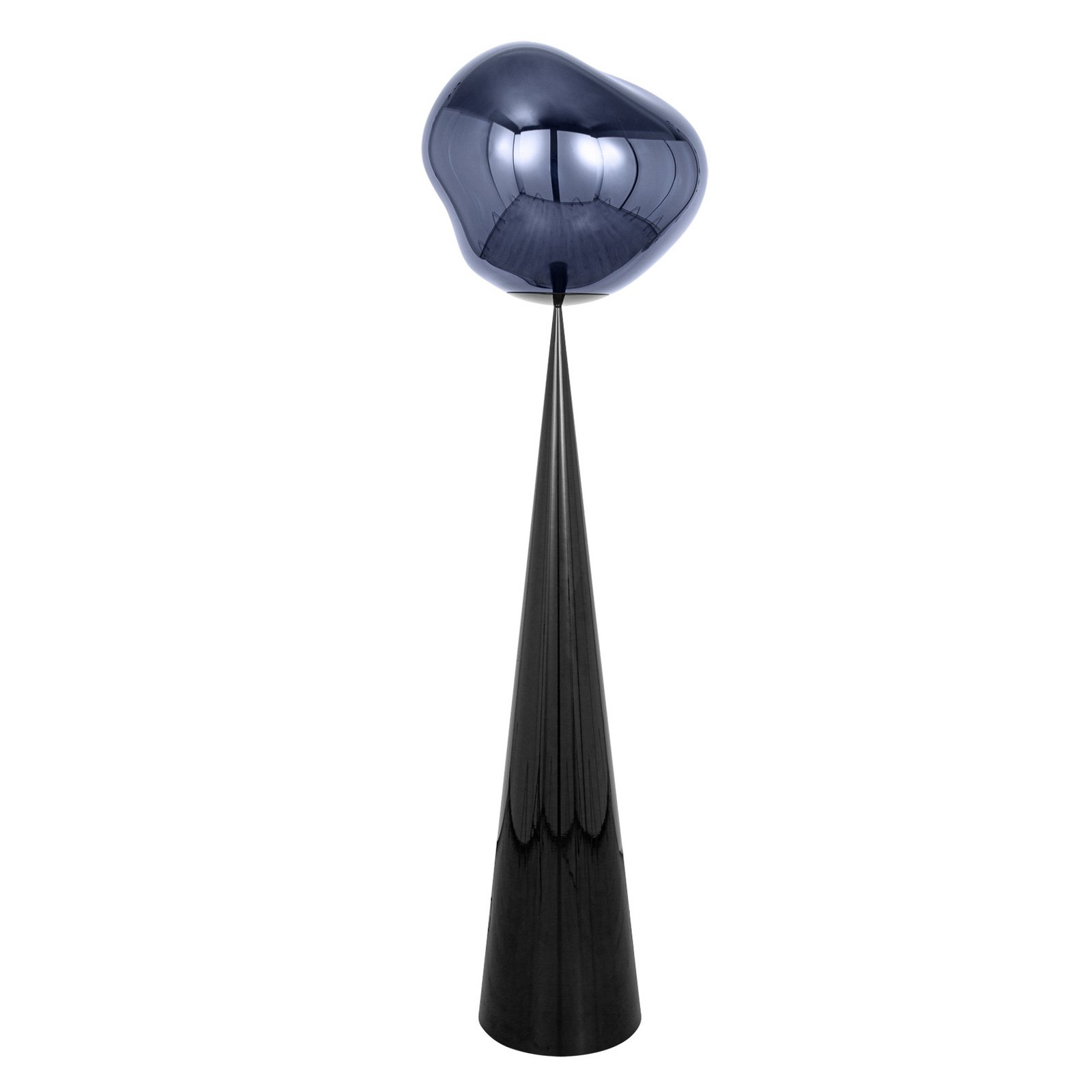 Tom Dixon Melt Cone Fat, rauchgrau, Fuß schwarz, 175 cm