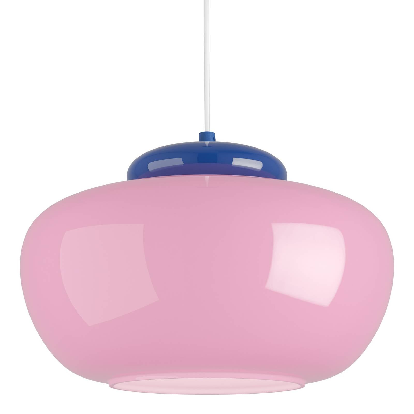 Żyrandol Berardelli, różowo-niebieski, Ø 30 cm, szkło, E27