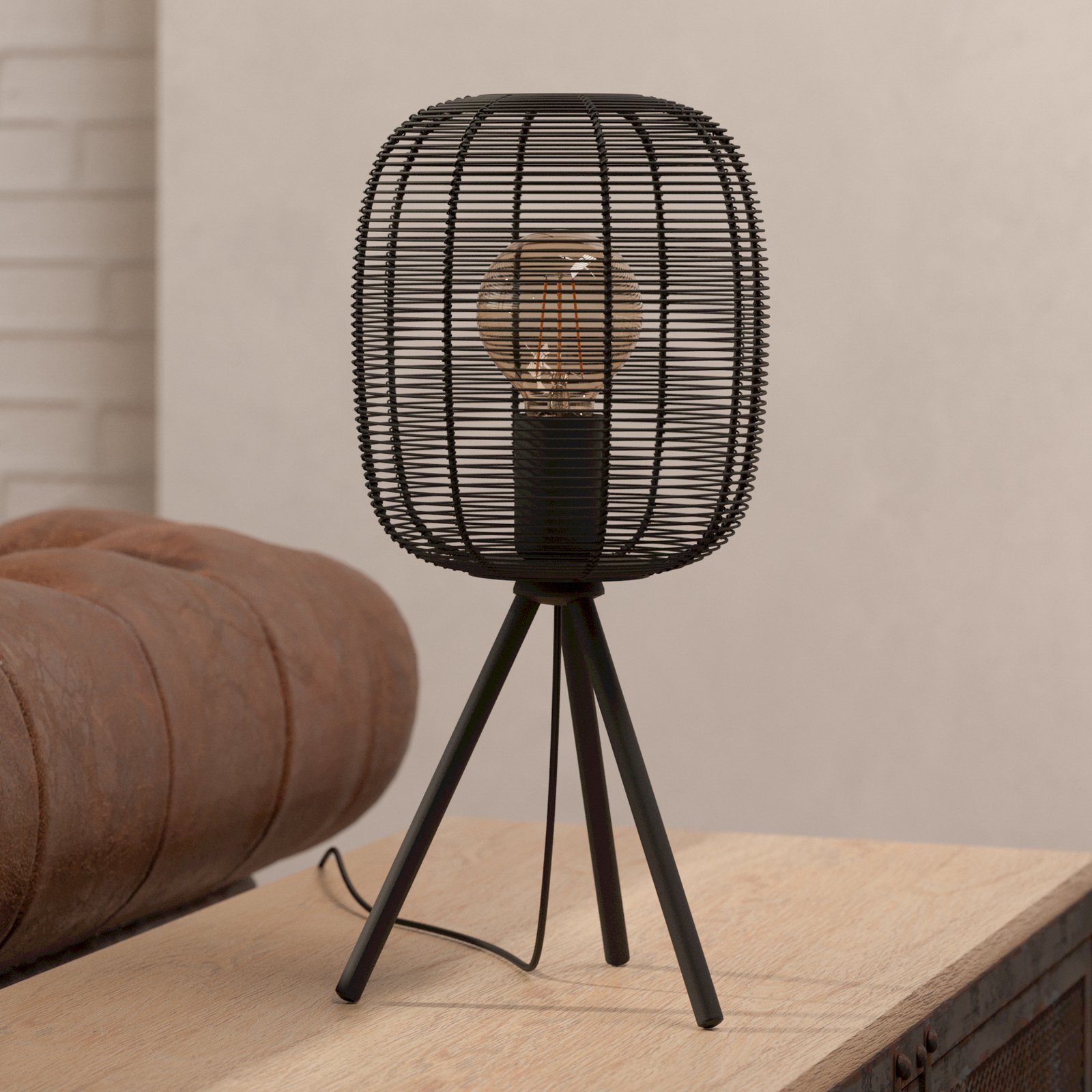 Lampa stołowa Rinroe, wysokość 44 cm, czarny, stal